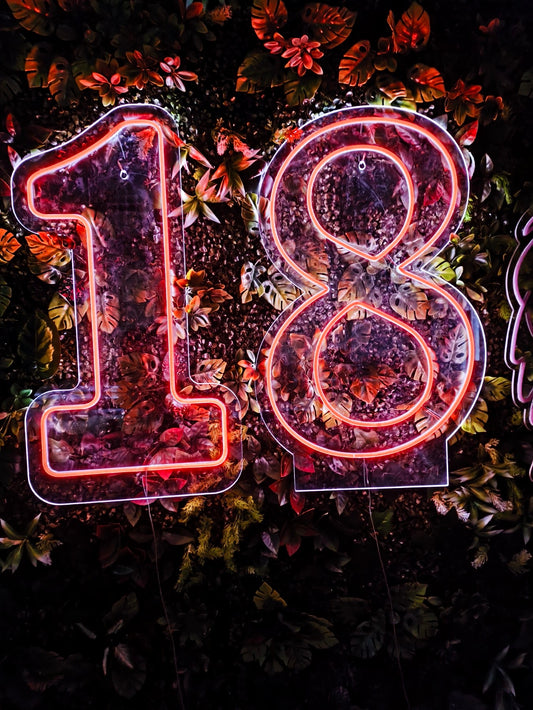 Neon broj 18 za rodjendane